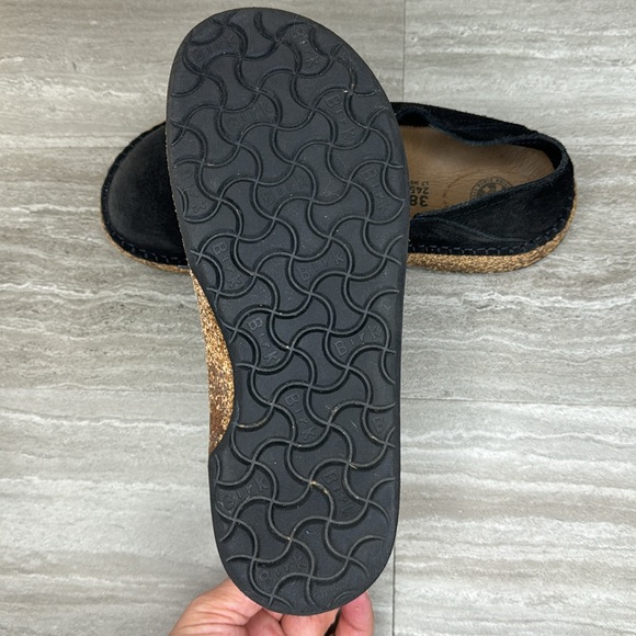 Birkenstock Gary Black Suede Classic Cork Sole Lace Up Womens 7 EUC - Picture 14 of 15